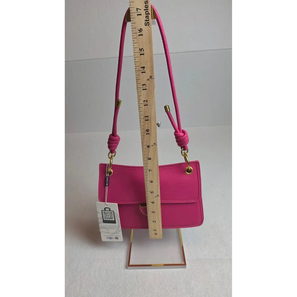 Scarleton Hot Pink Shoulder Bag Gold Hardware Knot Strap NWT